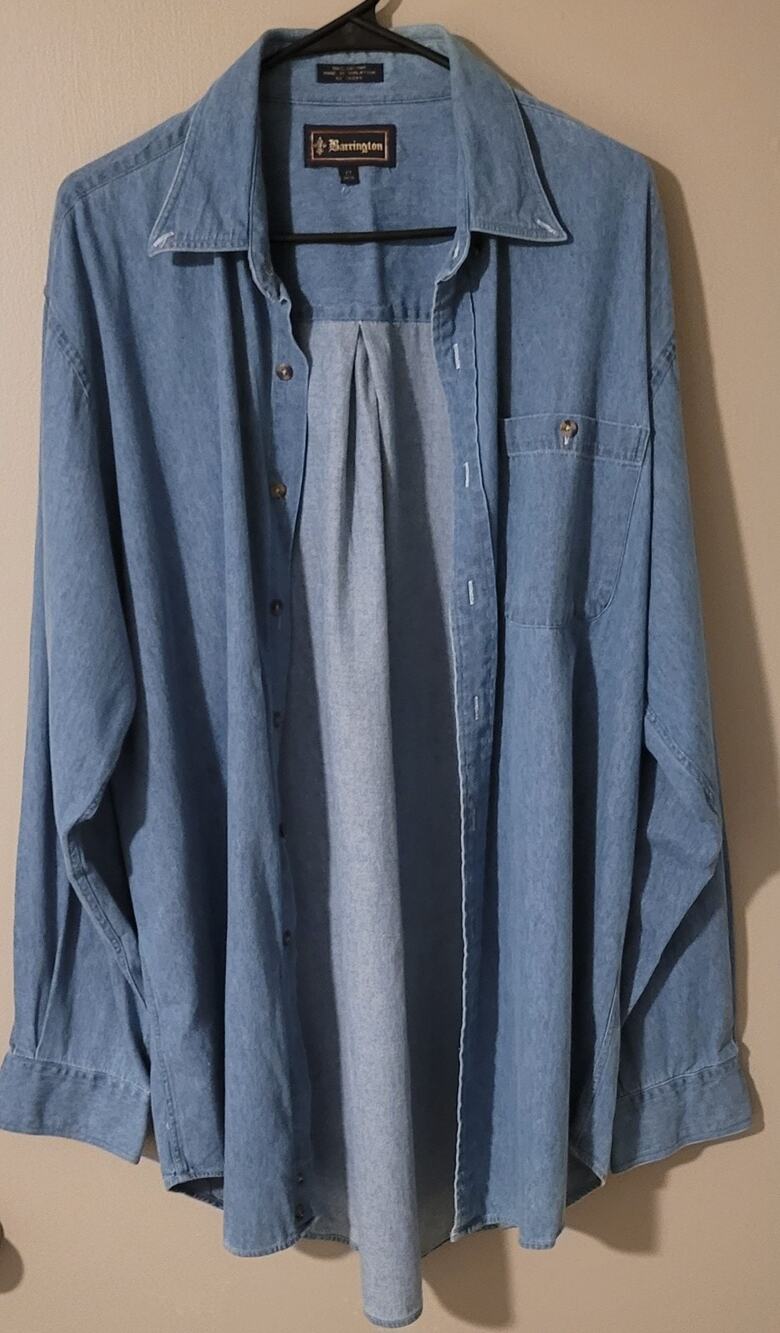Men's vintage Barrington button down blue 17 34/35
